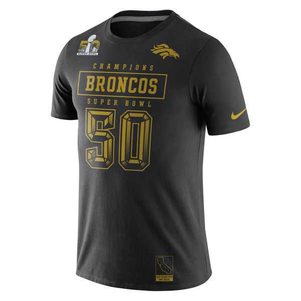 Denver Broncos Nike Super Bowl 50 Champions Gold Pack WEM T-Shirt - Black,We sell and wholesale Denver Broncos Nike Super Bowl 50 Champions Gold Pack WEM T-Shirt - Black on line form chian!